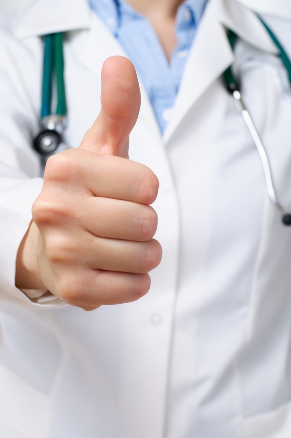 Doctor giving a thumbs up