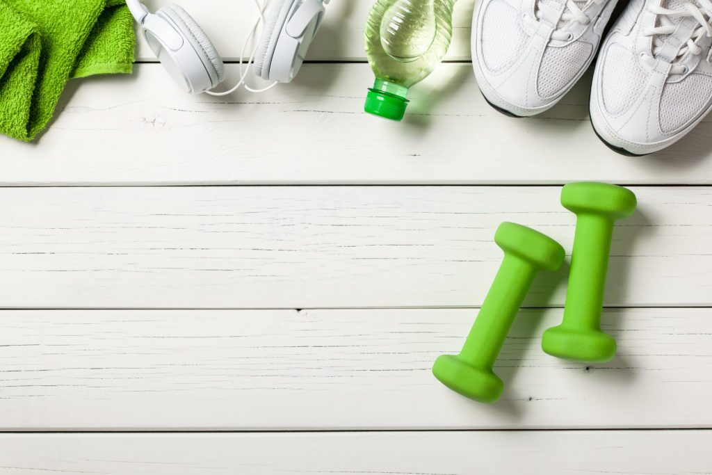 Gym handheld green weights