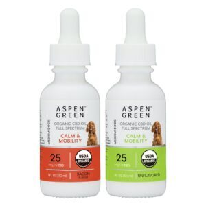 Aspen Green's Medium Dogs Calm & Mobility USDA Certified Organic Full Spectrum CBD Oil